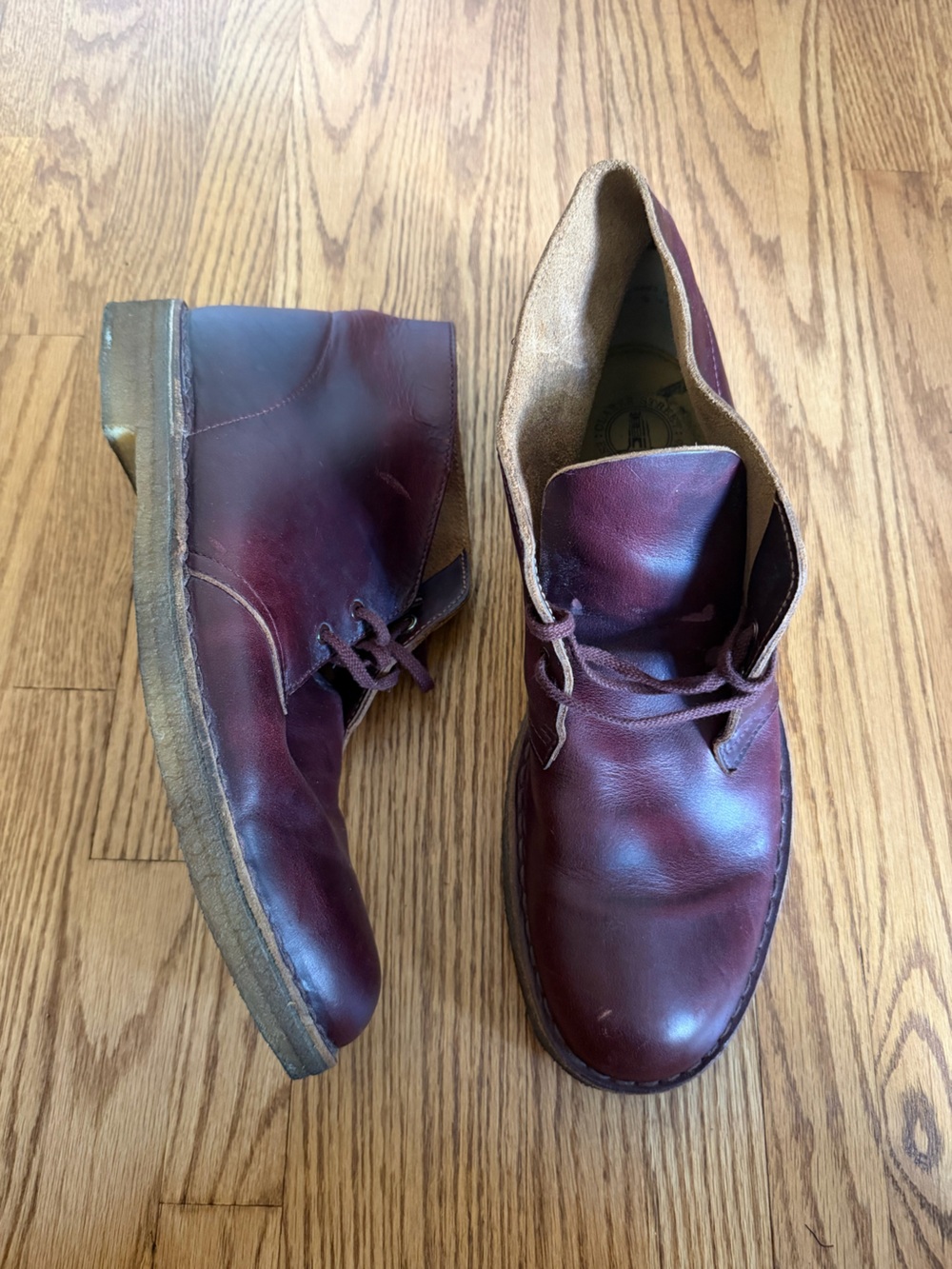 Men's Leather Desert Boots in Oxbloood